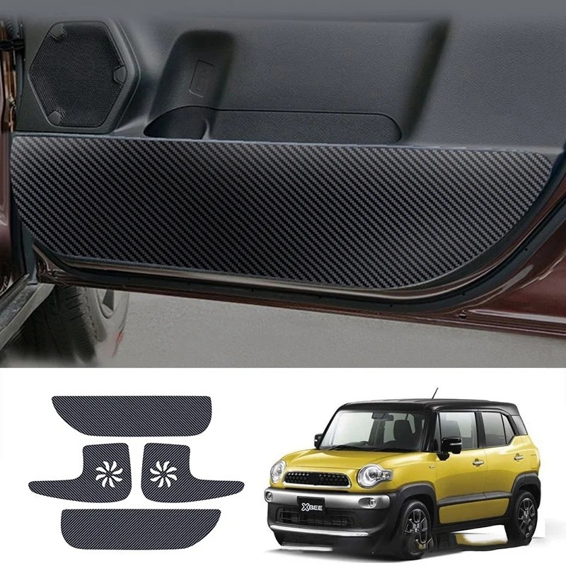 

4Pcs Car Carbon Fiber Door Anti-Kick Pad Side Edge Protection Mat Cover for Suzuki XBEE 2017-2021