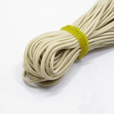 Beige 5meters 2 мм Экологичный круглый резиновый эластичный шнур эластичные ленты Веревка Ювелирные браслеты изготовление одежды бирка DIY аксессуары для рукоделия - Цвет: Beige 5meters
