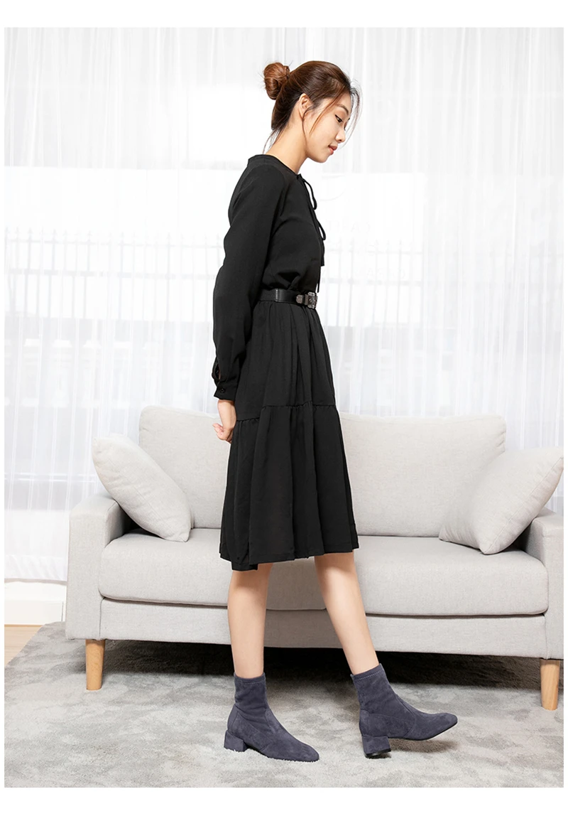 Botas mujer invierno; коллекция года; женские зимние ботильоны на меху; женские ботинки на высоком каблуке; однотонная женская обувь; цвет синий, черный