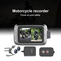 motorcycle dash cam camera waterproof 1080p dual lens 140%c2%b0 wide angle 3 lcd screen with night vision loop recording accessory