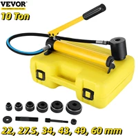 vevor 22 60mm hydraulic knockout punch driver kit 6 dies steel sheet hole opener repair tool cutter set 10ton manuel hole digger