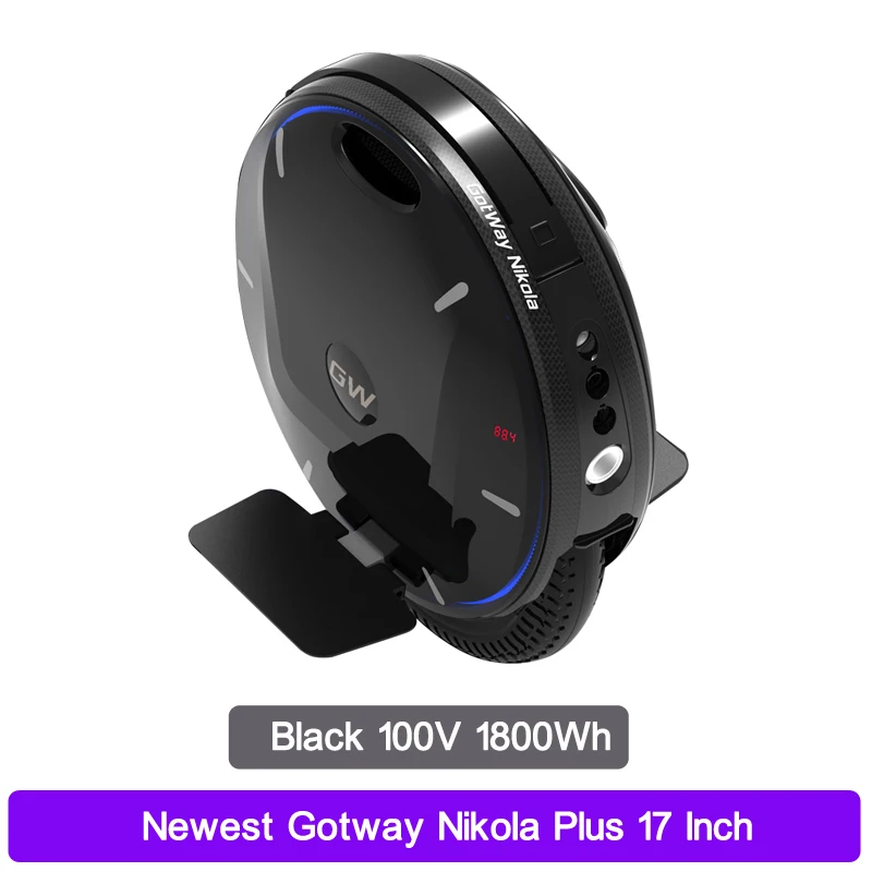 Plus 100V 1800wh Новейший электрический Одноколесный велосипед Gotway Nikola 100 в, 17 дюймов, 2000 Вт, 1800wh, большая батарея, Bluetooth, Смарт-приложение - Цвет: Plus 100V 1800wh