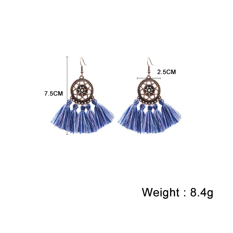 Богемные стильные женские серьги ювелирные изделия среднего размера с