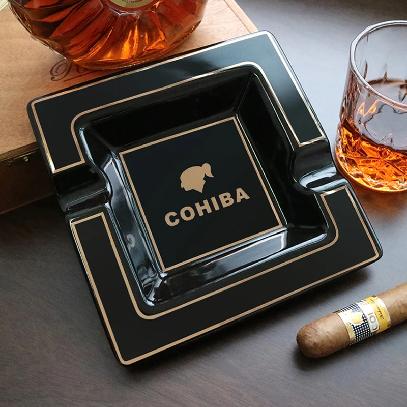 

Классическая керамическая пепельница для сигар COHIBA, домашний держатель для сигар, гаджеты, портативная дорожная пепельница, табачная сигар...