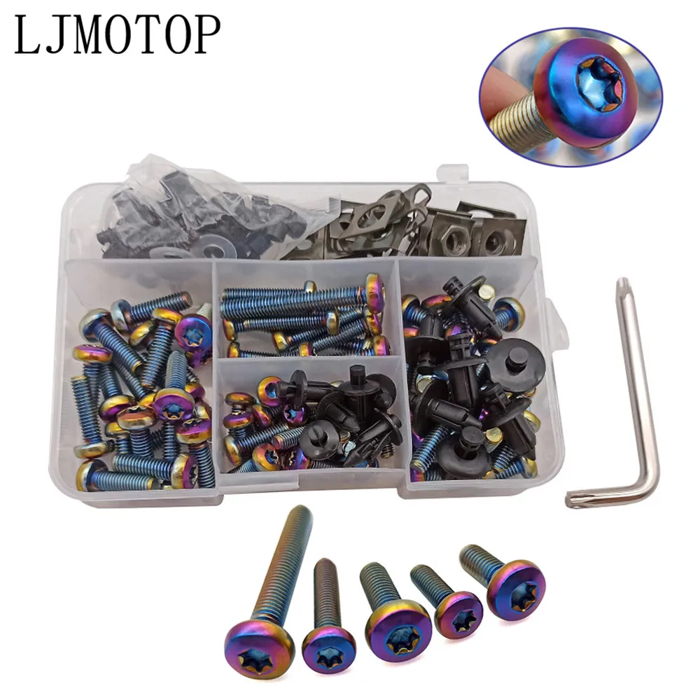 Мотоцикл Универсальный CNC Алюминий полный обтекатель болт Наборы болты для