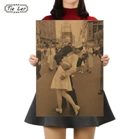 tie ler victory kiss the classic kraft paper poster mural home decoration wall sticker