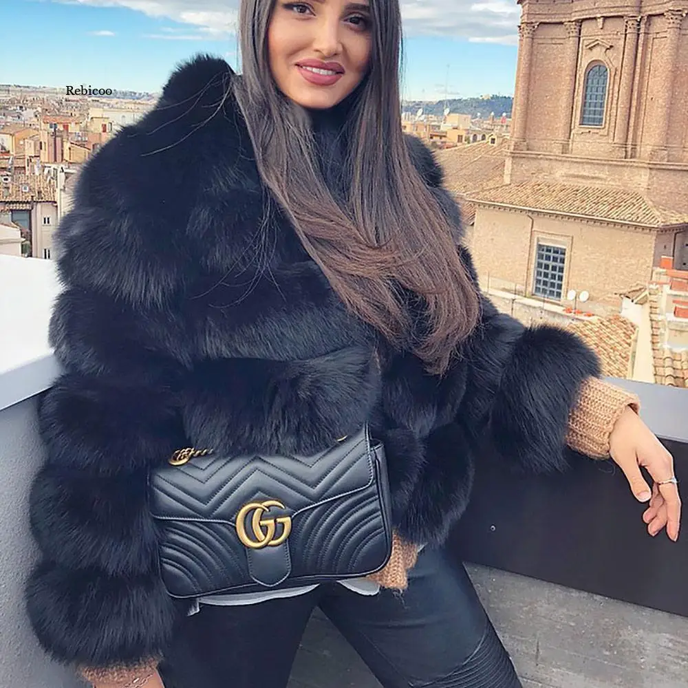 Женское пальто из искусственного меха осенне-зимние пушистые теплые плюшевые