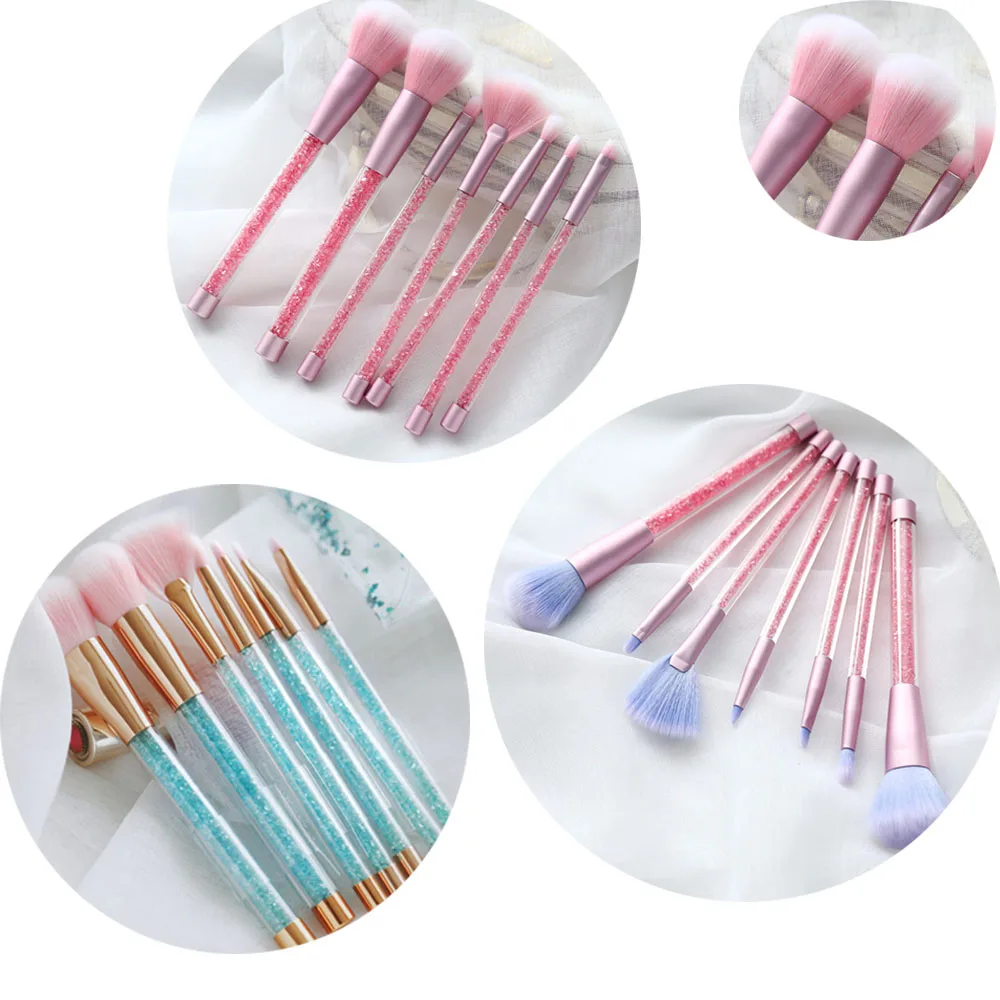 7 шт. набор кистей для макияжа блестящая Алмазная кристальная ручка кисти пудра