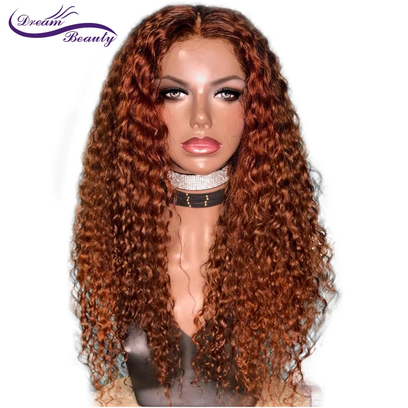 Dream beauty бразильские 13*6 кружевные передние человеческие волосы парики Кудрявые кудрявые бесклеевые кружевные парики с детскими волосами remy волосы 180 плотность