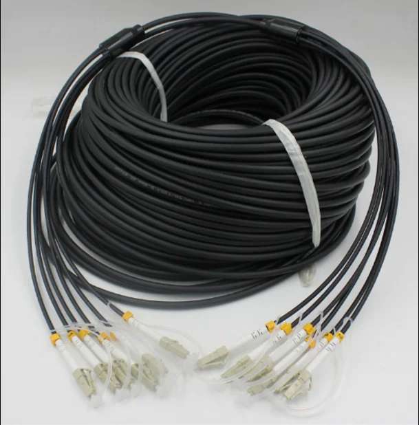 500mtr TPU MM 6C Fiber optic Patch cords 5.0mm waterproof Multimode LC SC FC 6 core patch lead FTTA armored jumper Outdoor SM