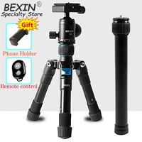 bexin portable tripode phone travel stand tabletop video mini tripod with bluetooth remote control 360%c2%b0ball head for camera dslr