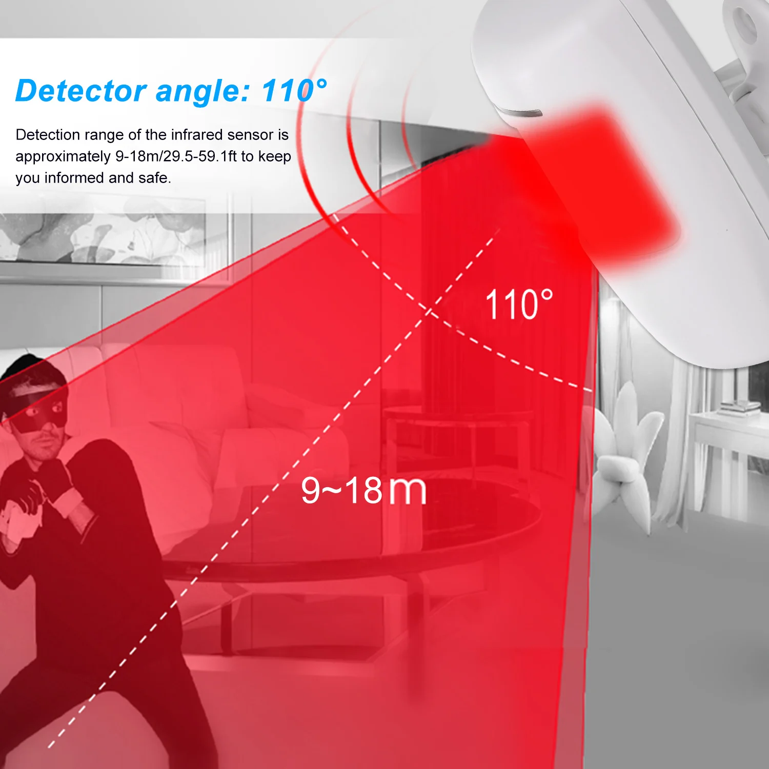 433 МГц Беспроводной PIR Сенсор детектор движения для дома охранной сигнализации