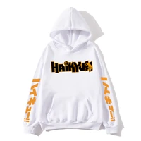 japan anime haikyuu hoodies sweatshirts menwomen streetwear over size outwear hinata shouyou kpop volleyball uniform anime hood