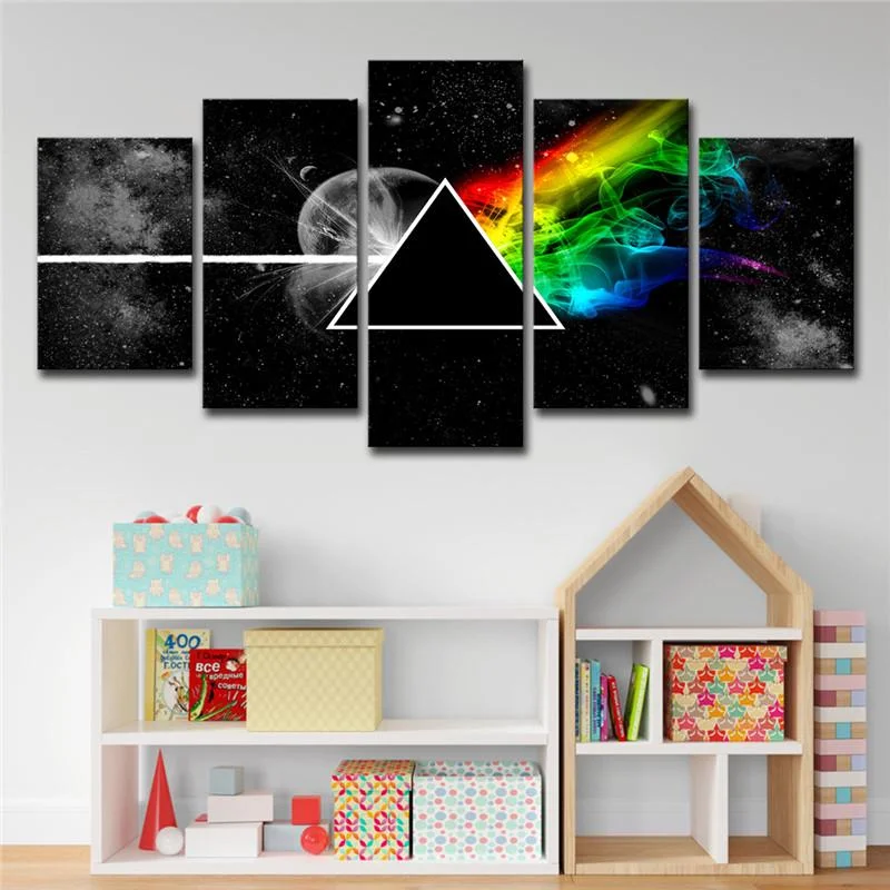 

No Framed 5 Pieces Universe Planet Landscape Wall Art Canvas Posters Pictures Paintings Home Decor for Kids Living Room Bedroom