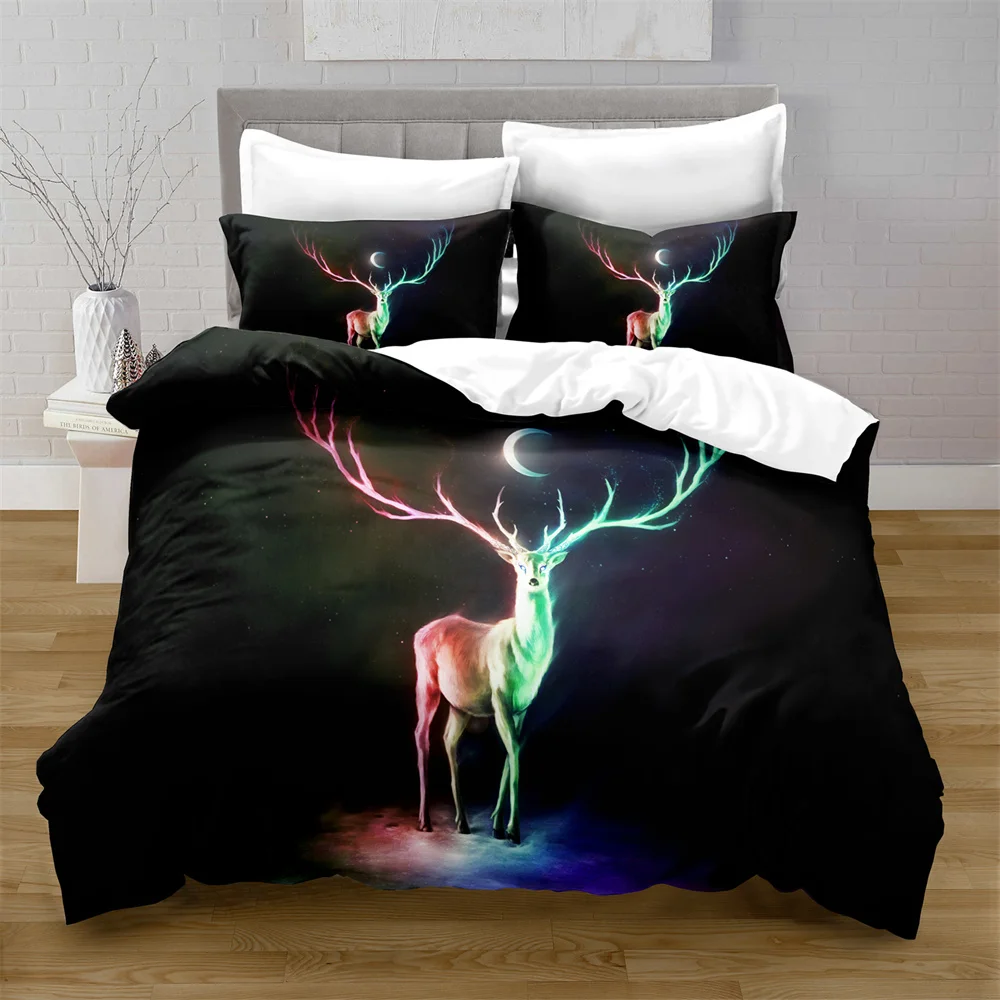 Комплект постельного белья из 100% полиэстера с рисунком оленя | Дом и сад