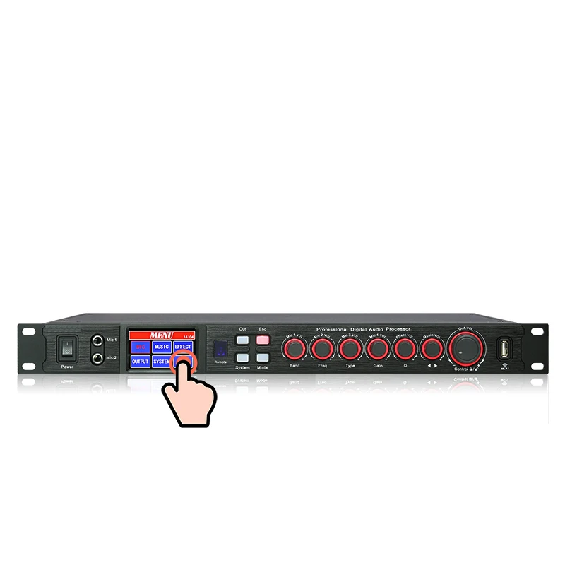Профессиональный цифровой аудиопроцессор караоке DSP KTV светодиодный