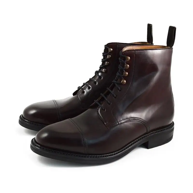 

Solid Winter Mens Boots Shoes Non-Slip Add Velvet Work Boots Fashion Designer Genuine Leather Handmand Shoes Men