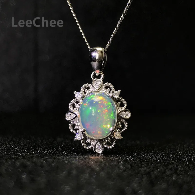 Опал Подвески для женщин Подарок на годовщину 8*10 мм натуральные разноцветные