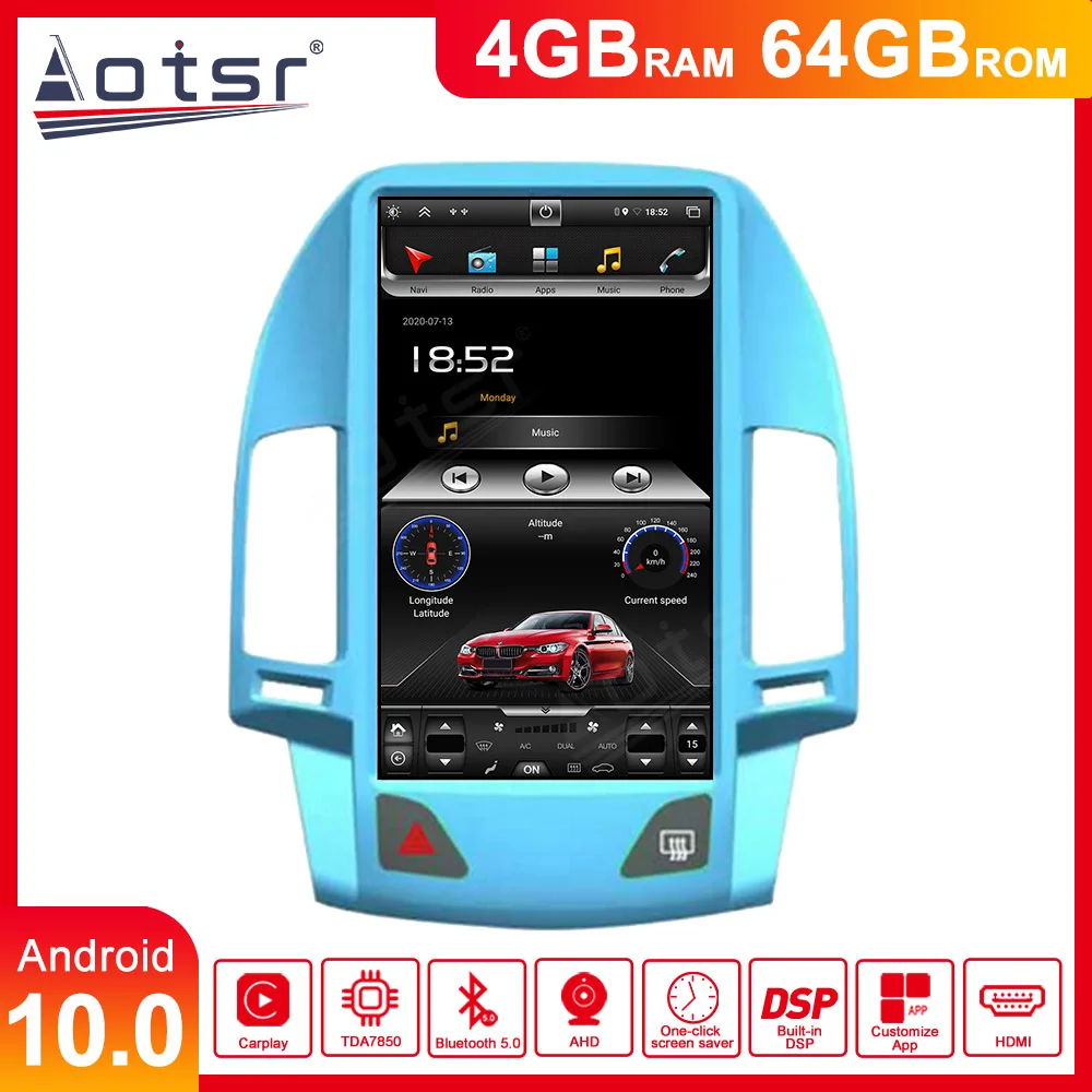 Автомобильный DVD-плеер Tesla styel для Hyundai i30 1 FD 2009-2016 Android 10 0 PX6 GPS-навигация