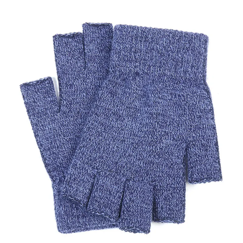 

Men Winter Fingerless Gloves Elastic Warmth Half-finger Fingerless Knitted Gloves Writing Solid Color Gloves Driving Gloves