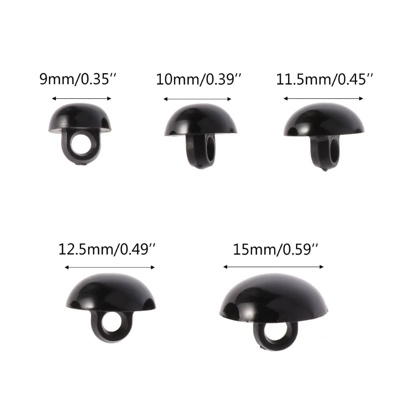 

Free Shipping 100x Black Shank Button DIY Sewing Eye Shirt Doll DIY Craft 9/10/11.5/12.5/15mm