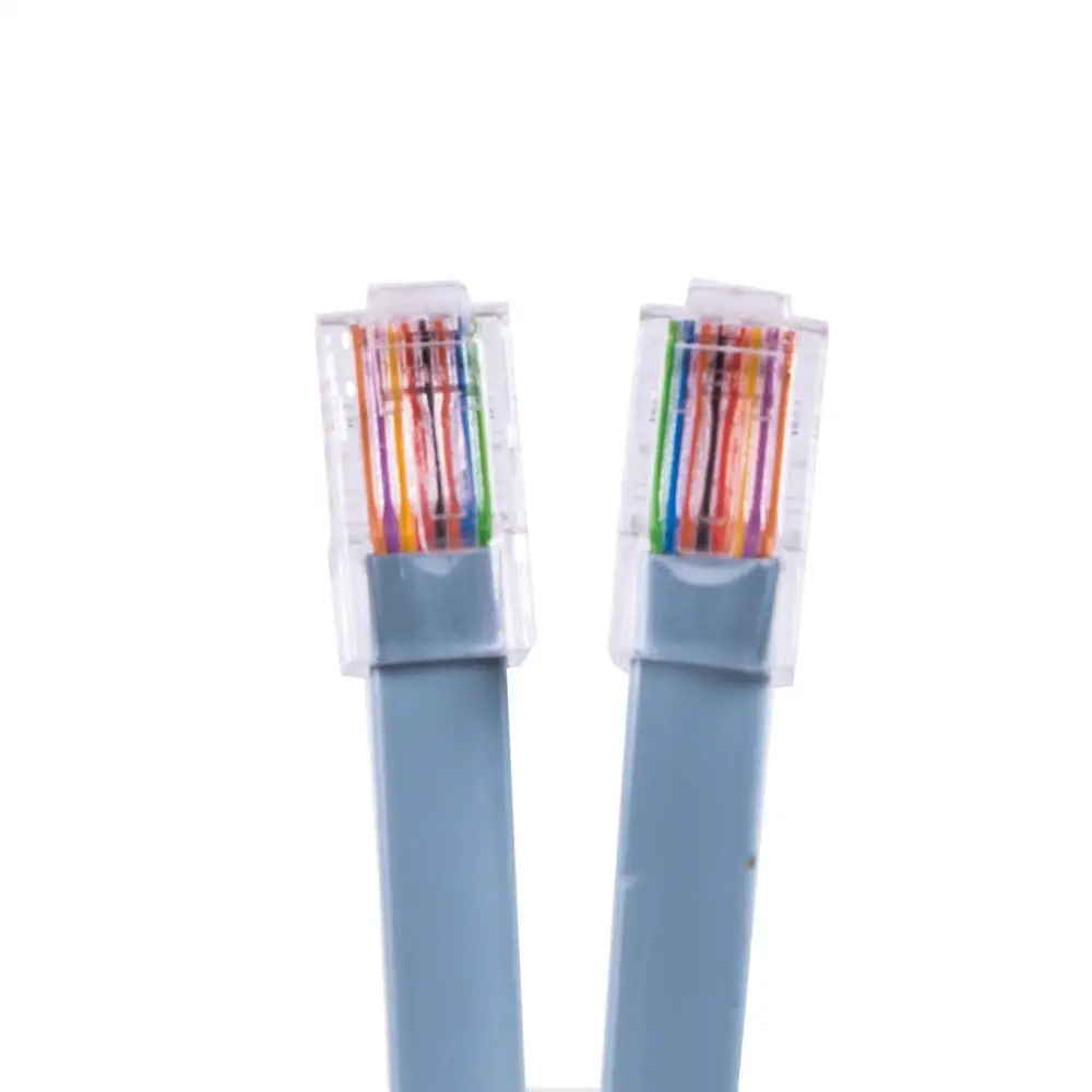 Консольный роутер RJ45 кабель синий плоский 8P8C штекер передачи данных 6