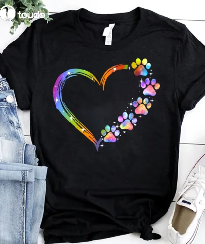 

Heart Dog Paw Dog Lover Men Women T Shirt