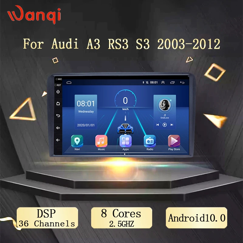 Мультимедийный плеер для Audi A3 RS3 S3 2003 2012 Android 10 0 Автомобильный GPS DSP AHD DVD Навигатор