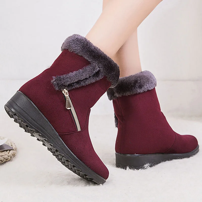 

Women Boots Winter Warm Plush Ankle Snow Boots Women Shoes Fashion Zipper Women's Winter Boots Plus Size Zapatos Mujer Dropship