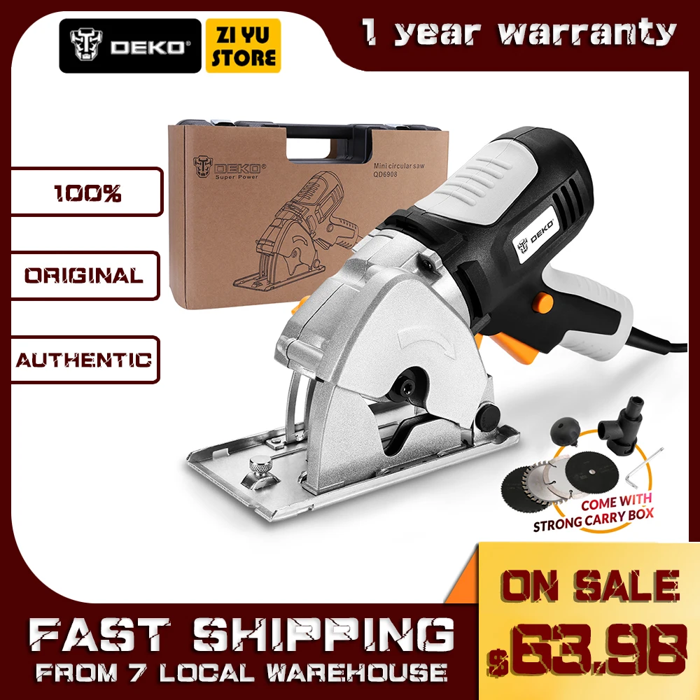 Циркулярная мини-пила DEKO электрическая пила с 4 лезвиями и системой личной