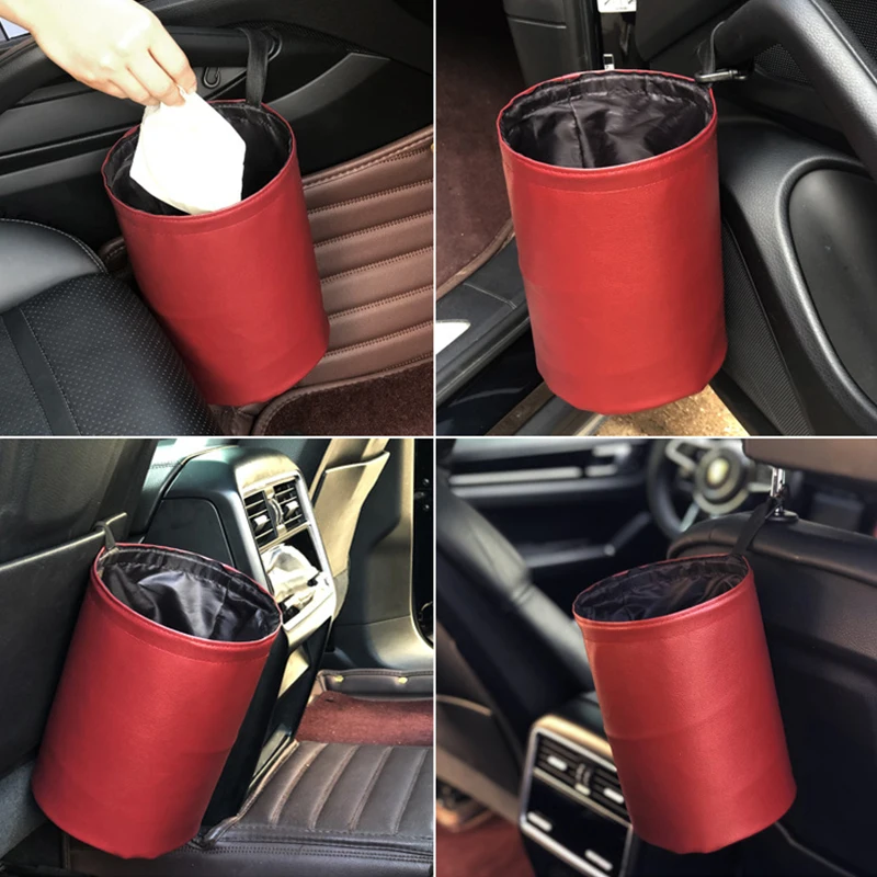

Car Folding Waterproof Trash Can Double Layer Design Car Garbage Can Practical Automobiles Interior Accessories