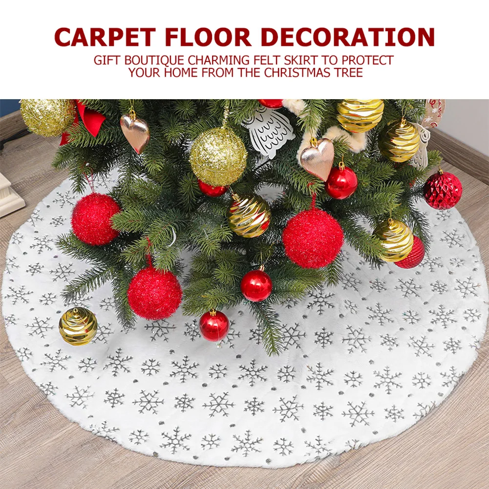 

Plush Christmas Tree Skirt Base Floor Mat New Year Xmas Festival Carpets For Xmas Decorations Christmas Xmas Tree Decor