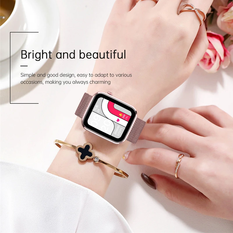 

New Smart Watch women 1.69 Inch Full Touch Fitness Real-time Activity Tracker Blood Pressure Sports Ladies Smart Watch Men