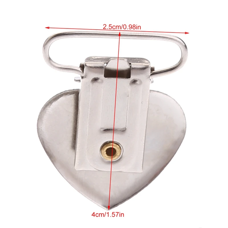 

10Pcs Heart Shape Insert Pacifier Metal Suspender Clips Baby Pacifier Holders