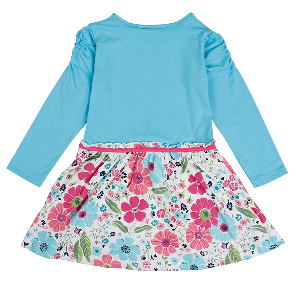 Платье с длинными рукавами для девочек осеннее Хлопковое платье принтом