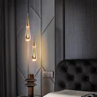 Скандинавская дизайнерская хрустальная люстра в форме капли воды, прикроватная декоративная лампа в стиле лофт для вестибюля отеля, ресторана