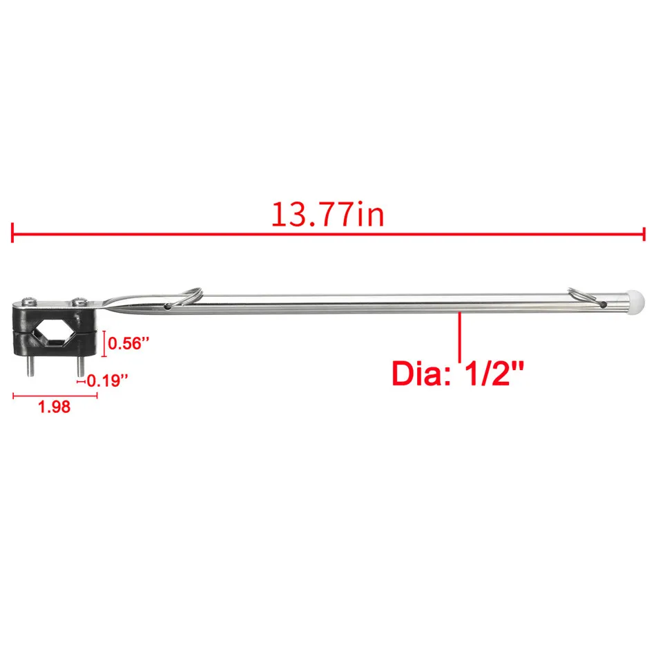 Нержавеющая сталь 14 &quotфлаг лодки Полюс Держатель подходит для 7/8&quot 1 &quotRail bergere