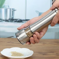 21 5cm stainless steel pepper grinder mill adjustable manual mill for seasoning spice ceramic burr mills for kitchen tools