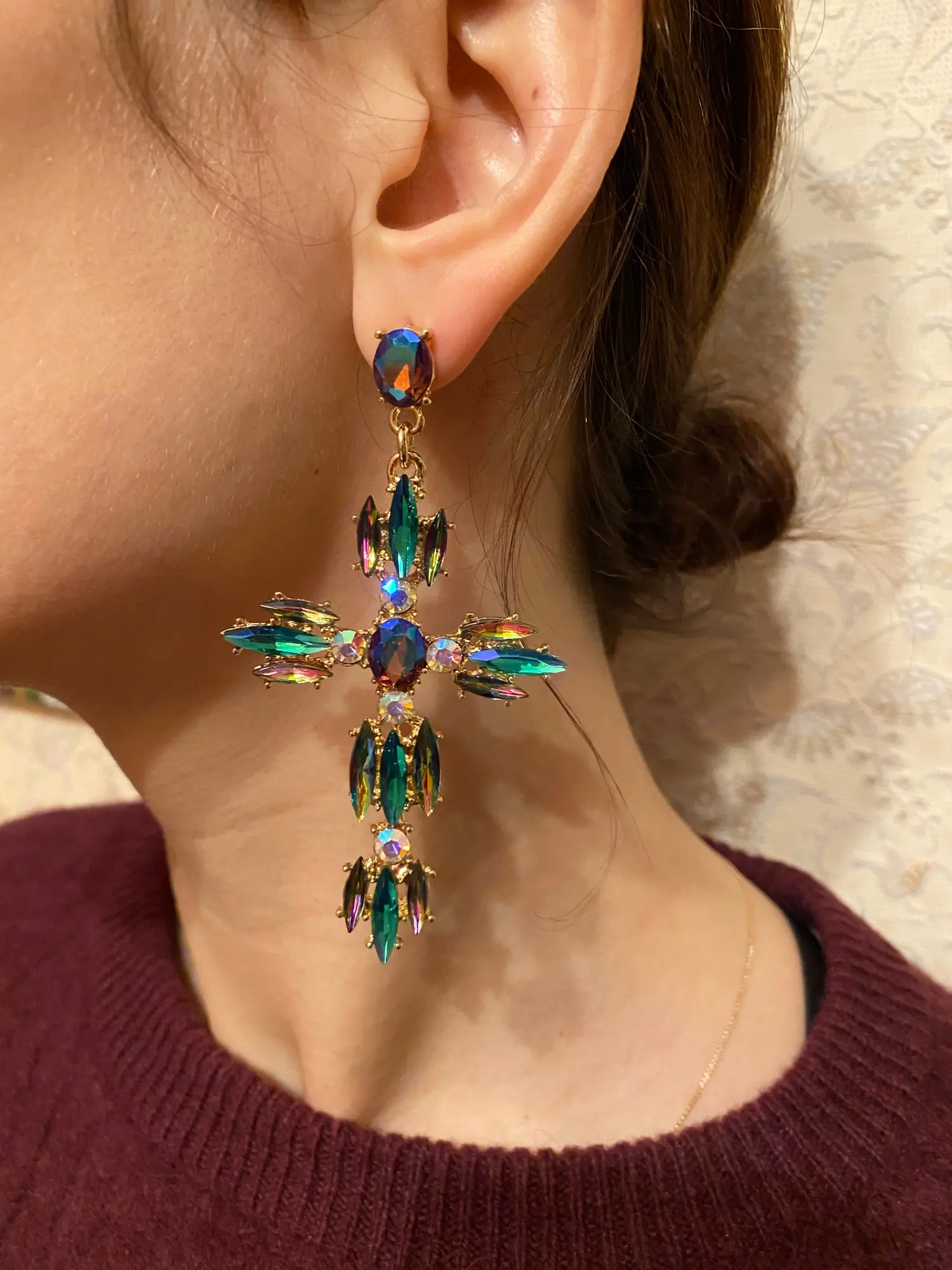 2021 Роскошные серьги ZA с кристаллами женские большие крупные массивные в стиле