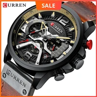 curren watch men brand luxury watch men fashion casual leather watches with calendar for men black male clock relogio masculino