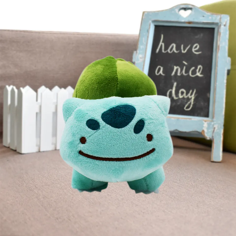 17 см японская аниме Кукла драконит плюшевые игрушки Peluche куклы мягкие животные сидящие Куклы Kawaii желтый милый Рождественский festy - Цвет: Bulbasaur
