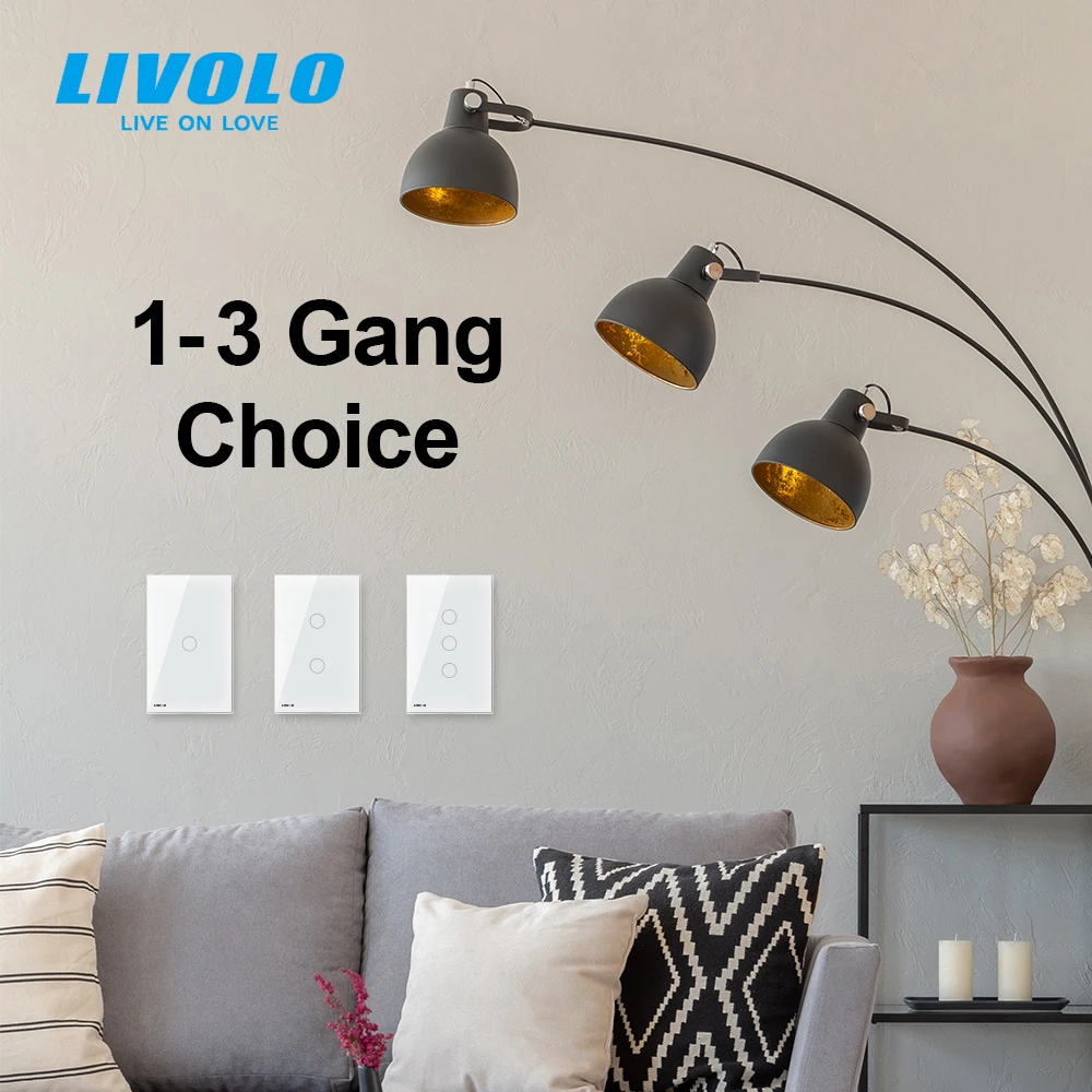 Вертикальный настенный сенсорный экран LIVOLO стандарт США C5 выключатель света 1