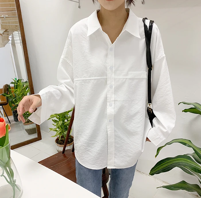 Модные свободные однотонные женские рубашки Blusas Mujer De Moda Весна Осень Новые темно-зеленые женские блузки с длинным рукавом Топы 6720 50