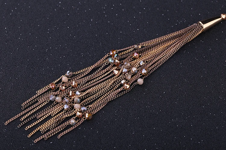

KAYMEN Cute Fashion Crystal Pendant Necklace for Girls by Handmade Statement Choker Necklace Tassels Pendant 2 Colors Bijoux