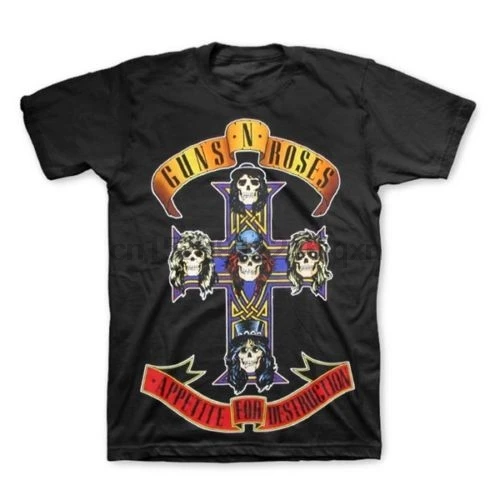 Футболка с надписью GUNS N ROSES appite For Destruction аутентичная S-2XL летняя футболка круглым