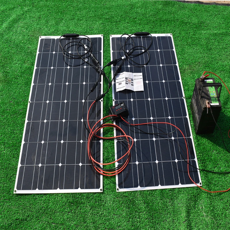 Гибкая солнечная панель s Kit 200 Вт 100 монокристаллическая батарея 12 В 24 зарядка