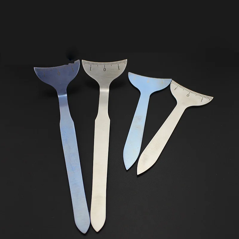 

Lying silkworm ruler, injection tool, stainless steel titanium alloy straight arc type silkworm board eye socket measuring rule