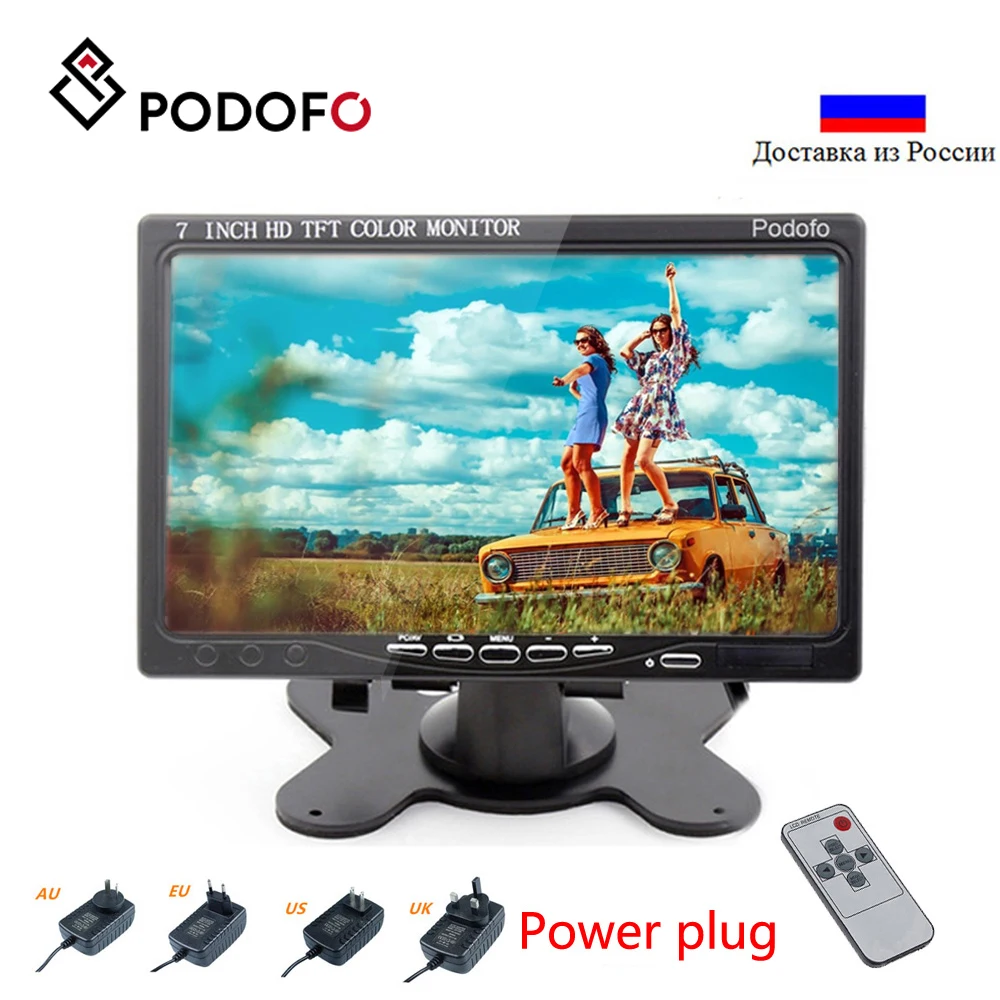 Мини монитор Podofo с ЖК дисплеем 7 дюймов HDMI/ VGA/видео/аудио|Мониторы| |