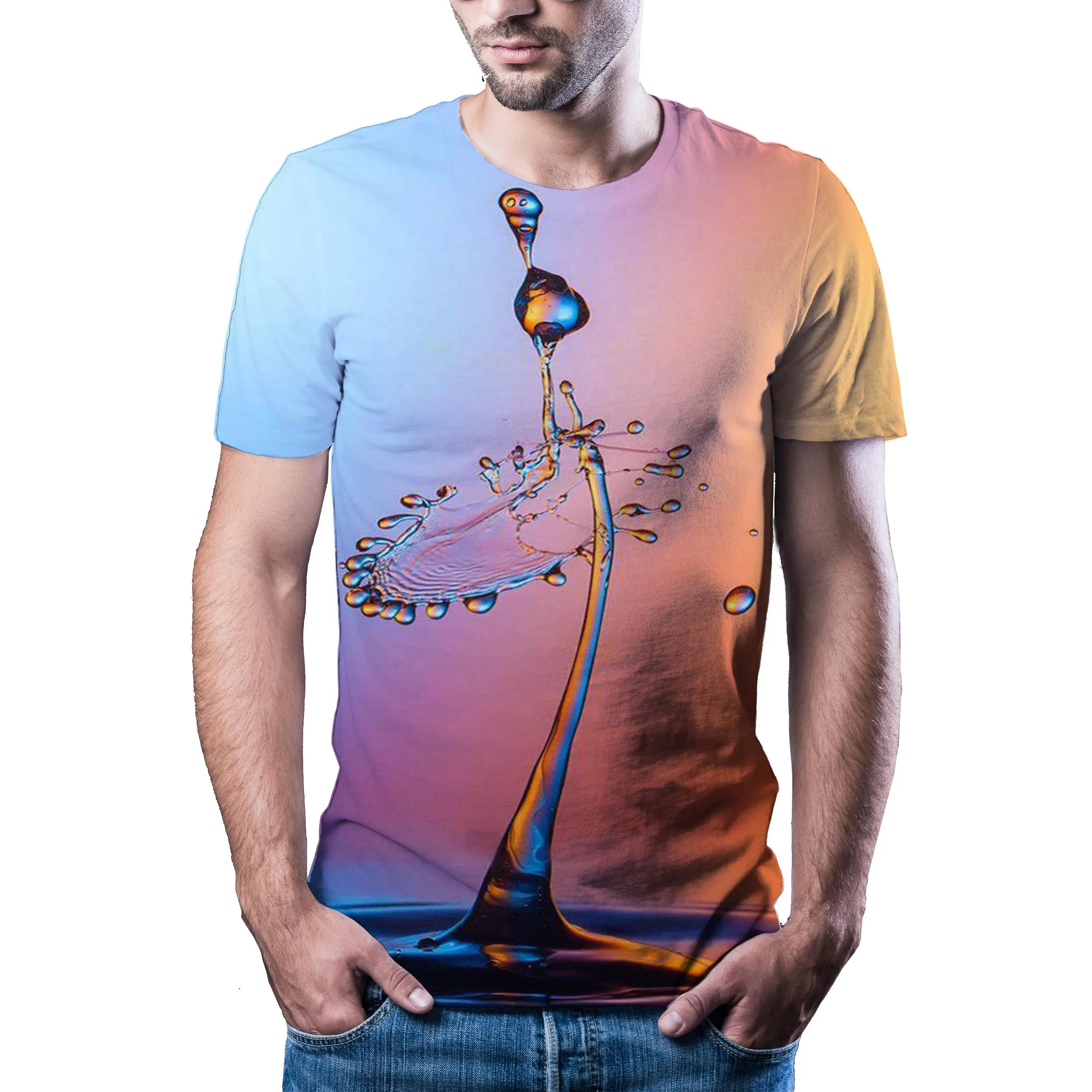 Космической галактики 3D Футболка с короткими рукавами принтом Летнее стильное