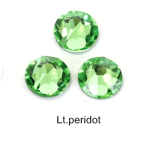 lt Peridot 144 шт цветные горячие ремонтные стразы, платья, свадебные платья, украшения, 16cut 8 Big 8 Small Iron Stone, стразы горячей фиксации Y3836 - Цвет: lt Peridot